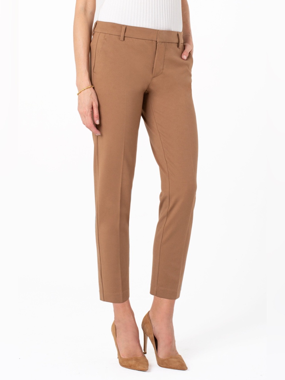 Liverpool Los Angeles Kelsey Knit Trouser Pants Size 2/26 Maple Brown Stretch